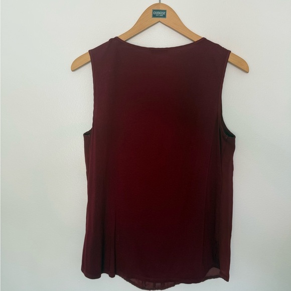 Ann Taylor Brick Red Keyhole Ruffle Blouse - Picture 8 of 8